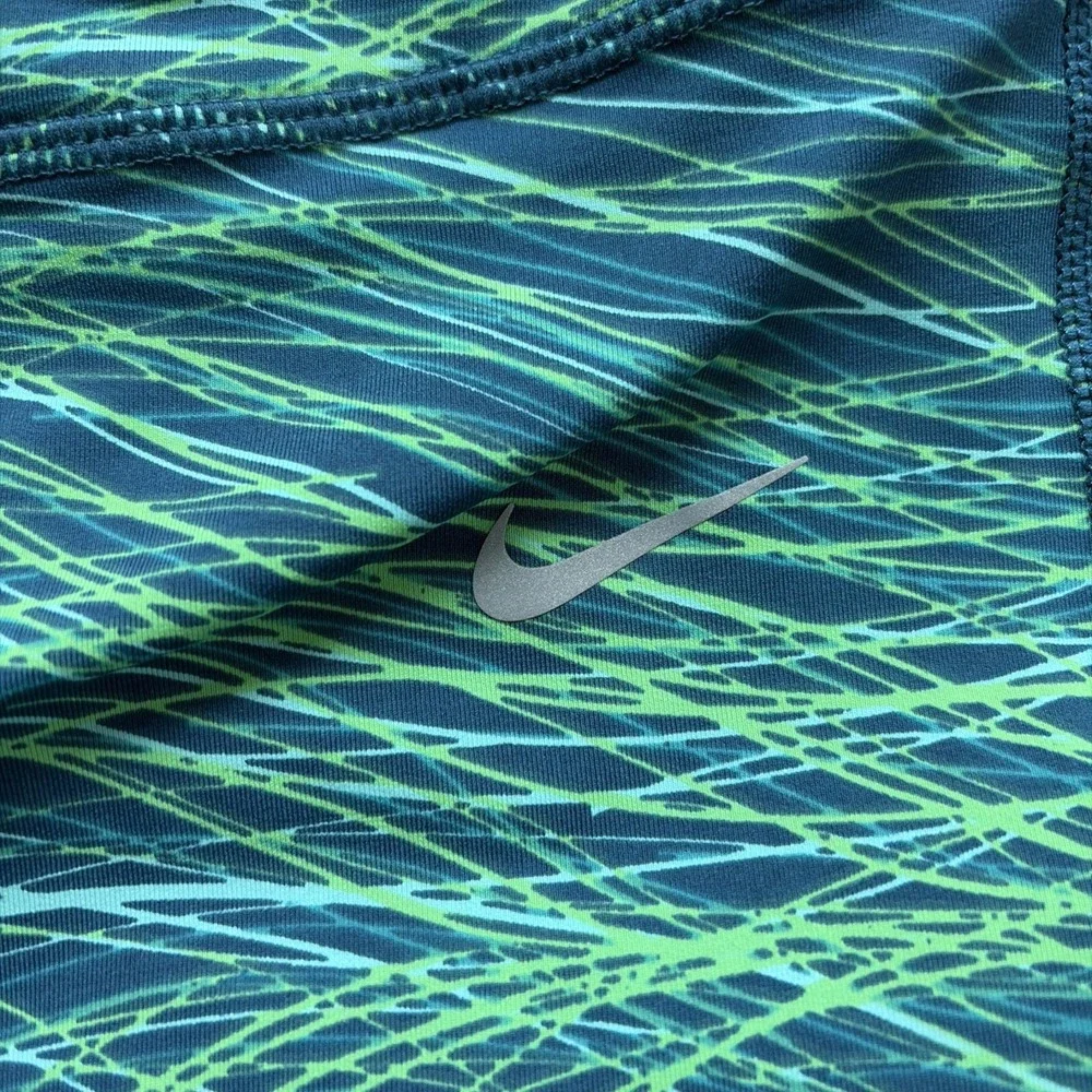 Nike Dri Fit Epic Run Running Crop Cropped Leggings Green Womens Size XL